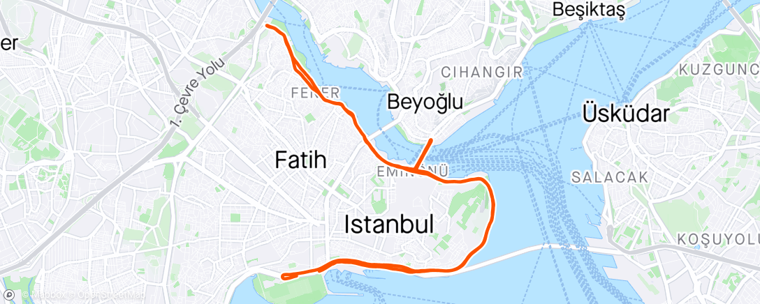 Mapa de la actividad, 19. İstanbul Yarı Maratonu
