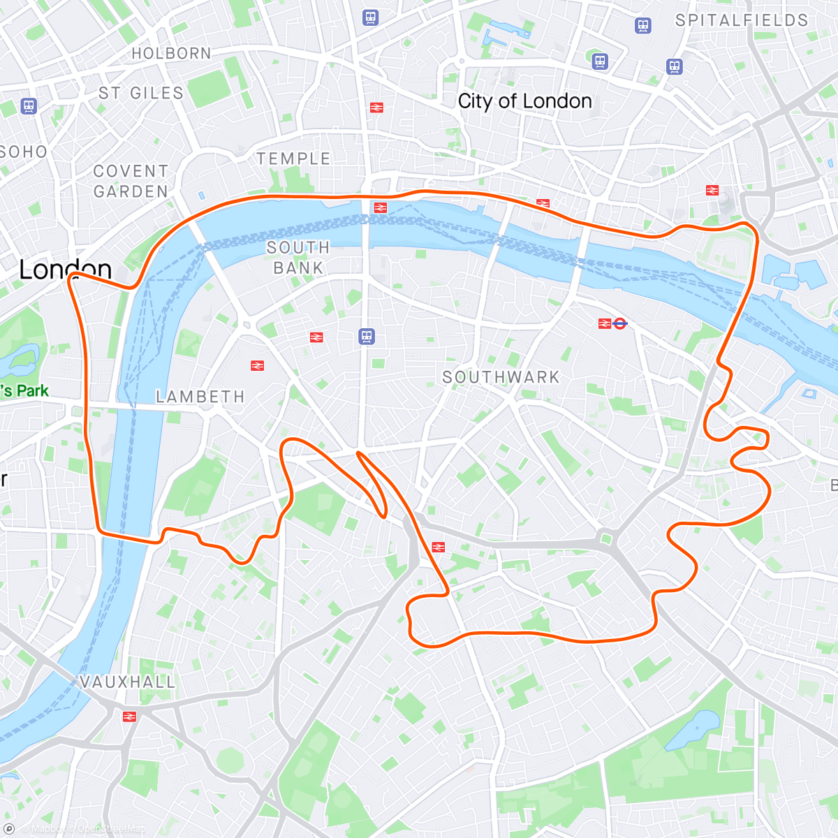 Map of the activity, Zwift - Race: Zwift Racing League - Open EMEAE Western 2B2 on London Loop Reverse in London
