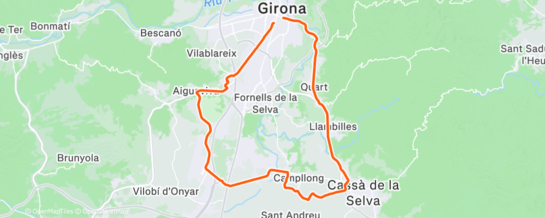 Mappa dell'attività Lunch Ride