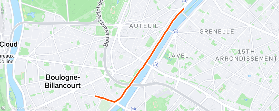 Map of the activity, Sortie vélo le matin