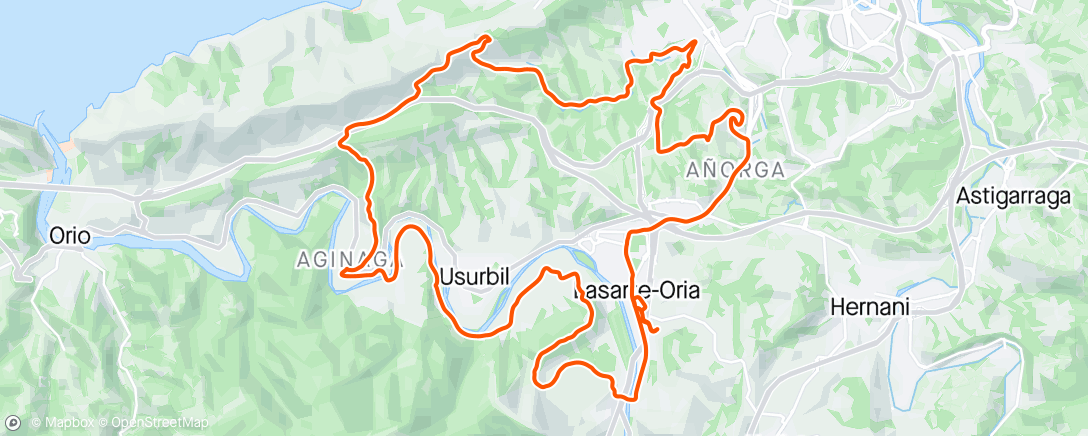 Mappa dell'attività Bicicleta de gravilla por la tarde