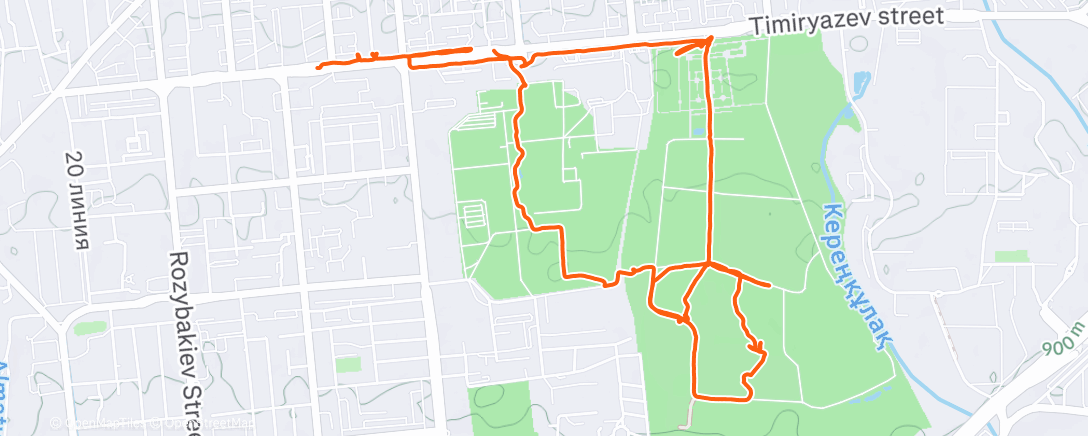 Карта физической активности (Ботанический сад)