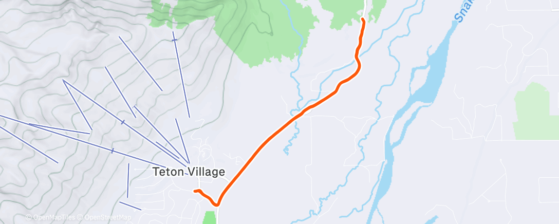 Map of the activity, Afternoon Run