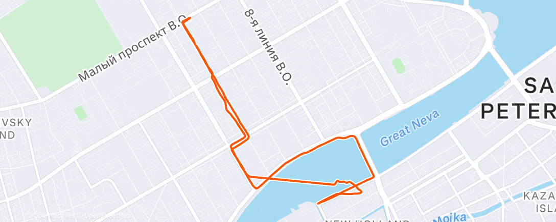Map of the activity, Morning Run