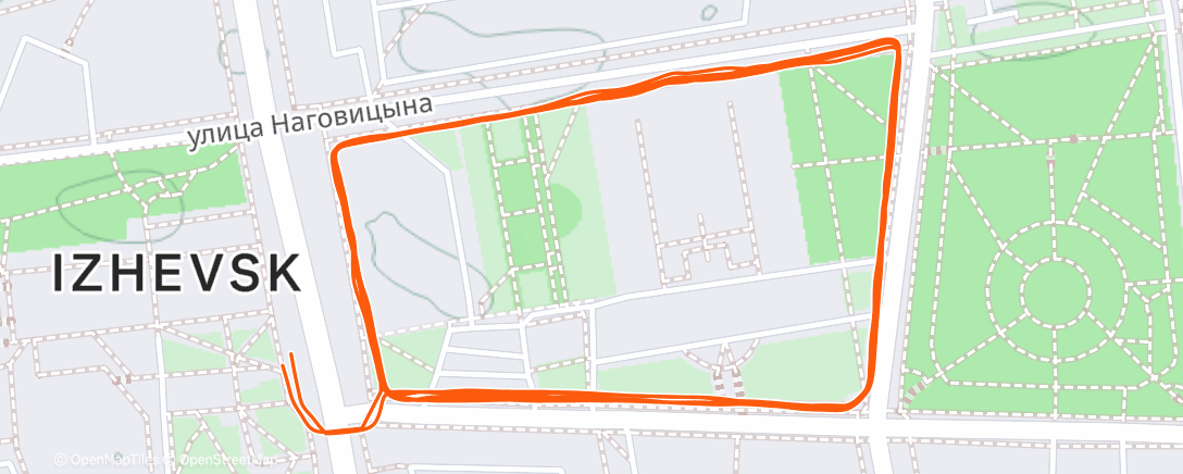 Map of the activity, Полуденный забег