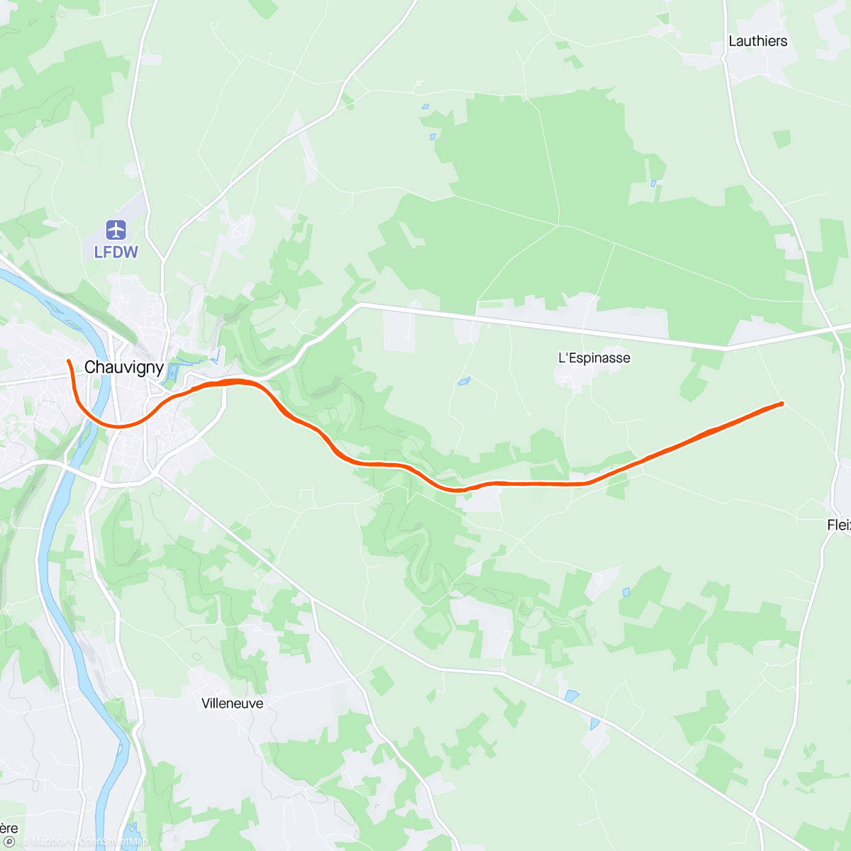 Mapa de la actividad, Velo-rail Chauvigny