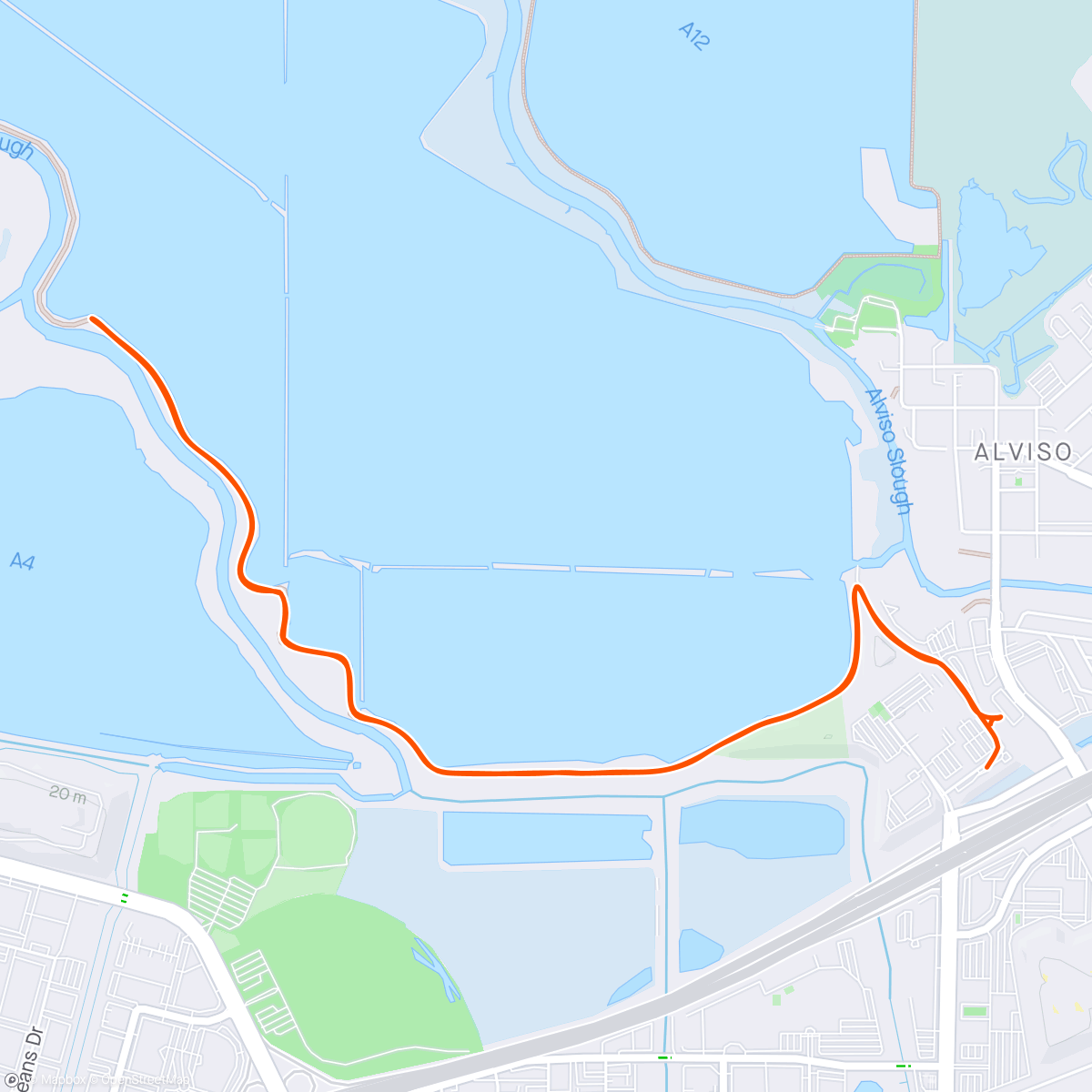 Map of the activity, By the bay, salt beds and creek.