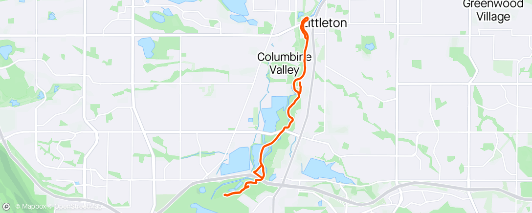 Map of the activity, Thursday Lunch Ride