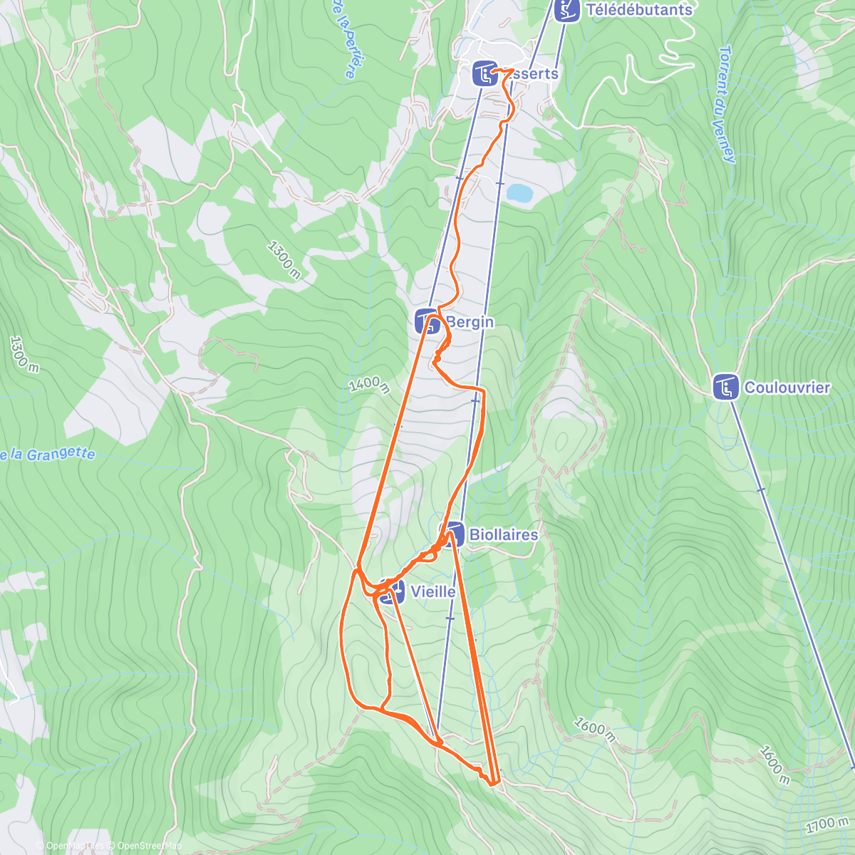 Карта физической активности (Lunch Alpine Ski)