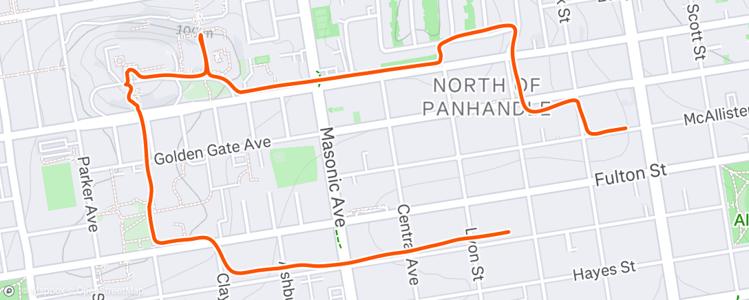 Map of the activity, Morning Run