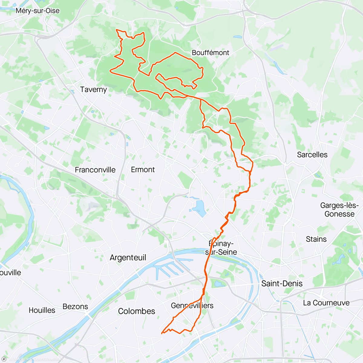 Map of the activity, Gravel avec les gars de Montmartre