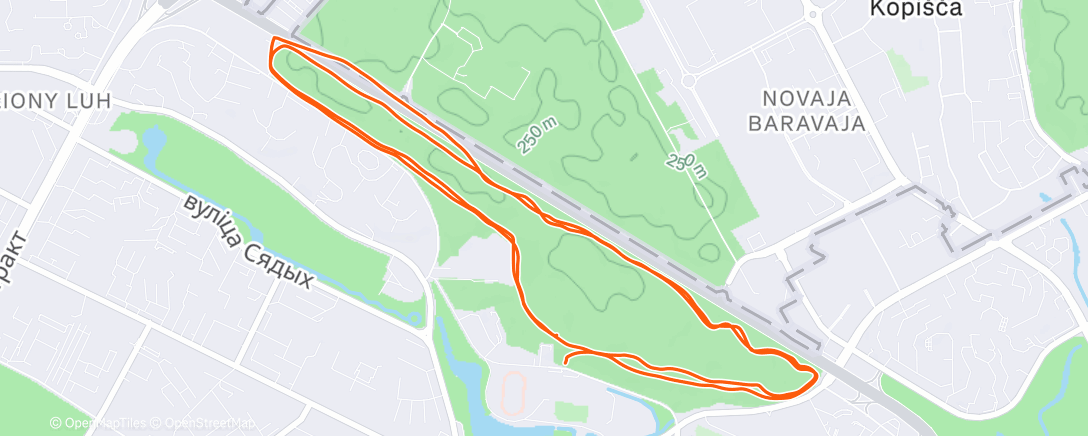 Map of the activity, Утренний забег