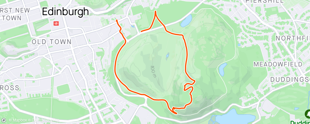 Map of the activity, Arthur's seat