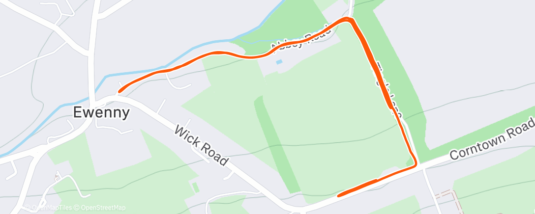 Map of the activity, Afternoon Run