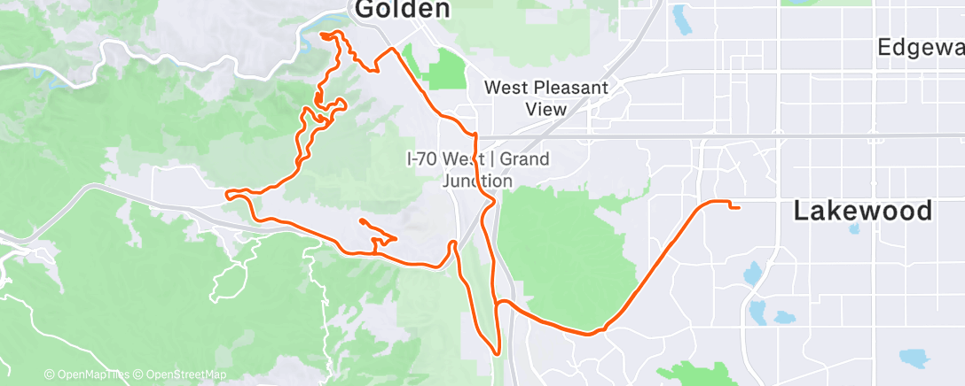 Map of the activity, Lunch Ride