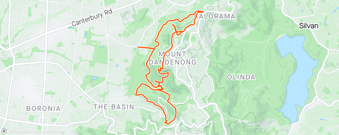 Map of the activity, Late Sunday Long Run