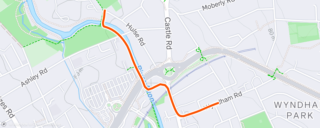 Map of the activity, Jog home from Club with Ballard