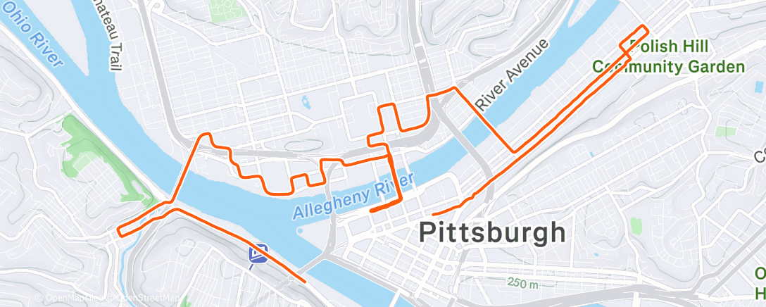 Map of the activity, EQT 10 miler