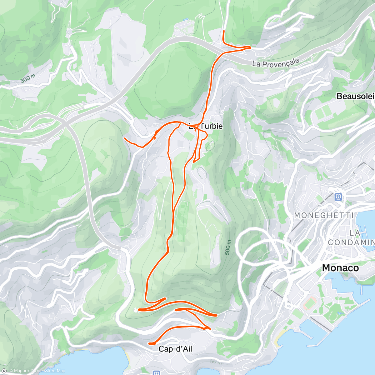 Map of the activity, Backpacking around town on business
