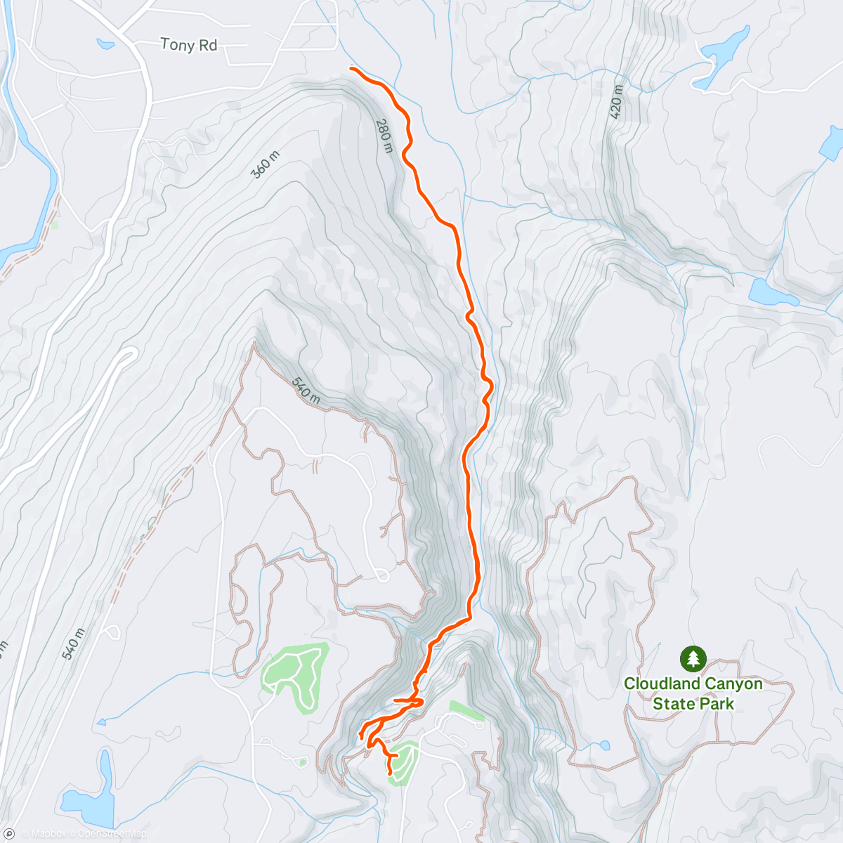 Map of the activity, Morning Hike