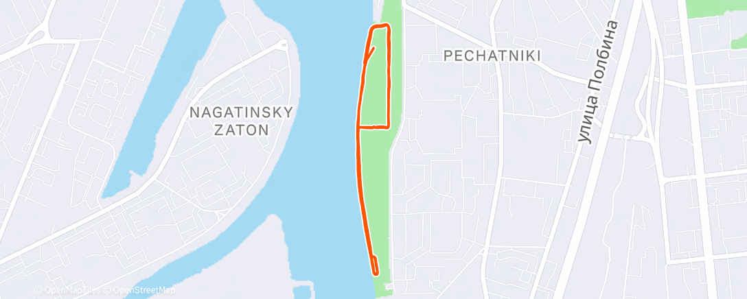 Map of the activity, Утренний забег