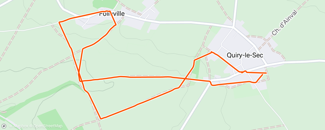 Map of the activity, Trail en soirée