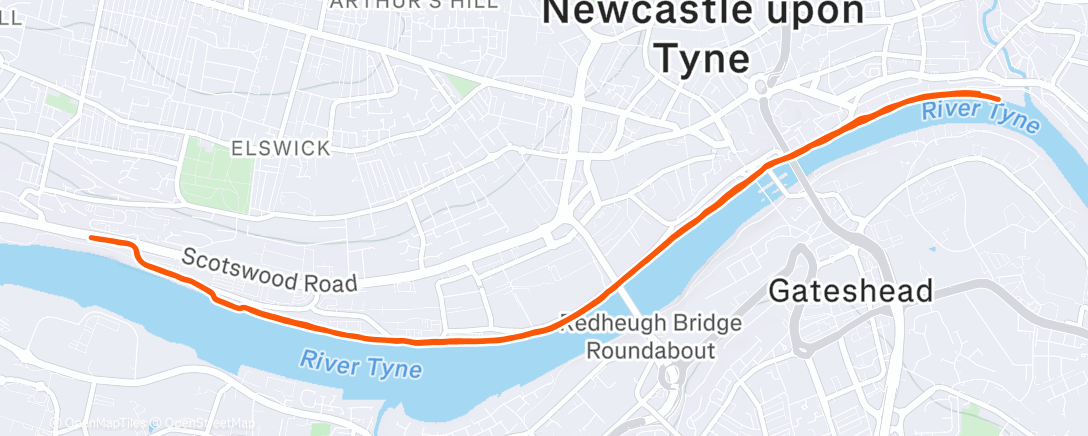 Map of the activity, Evening 10k