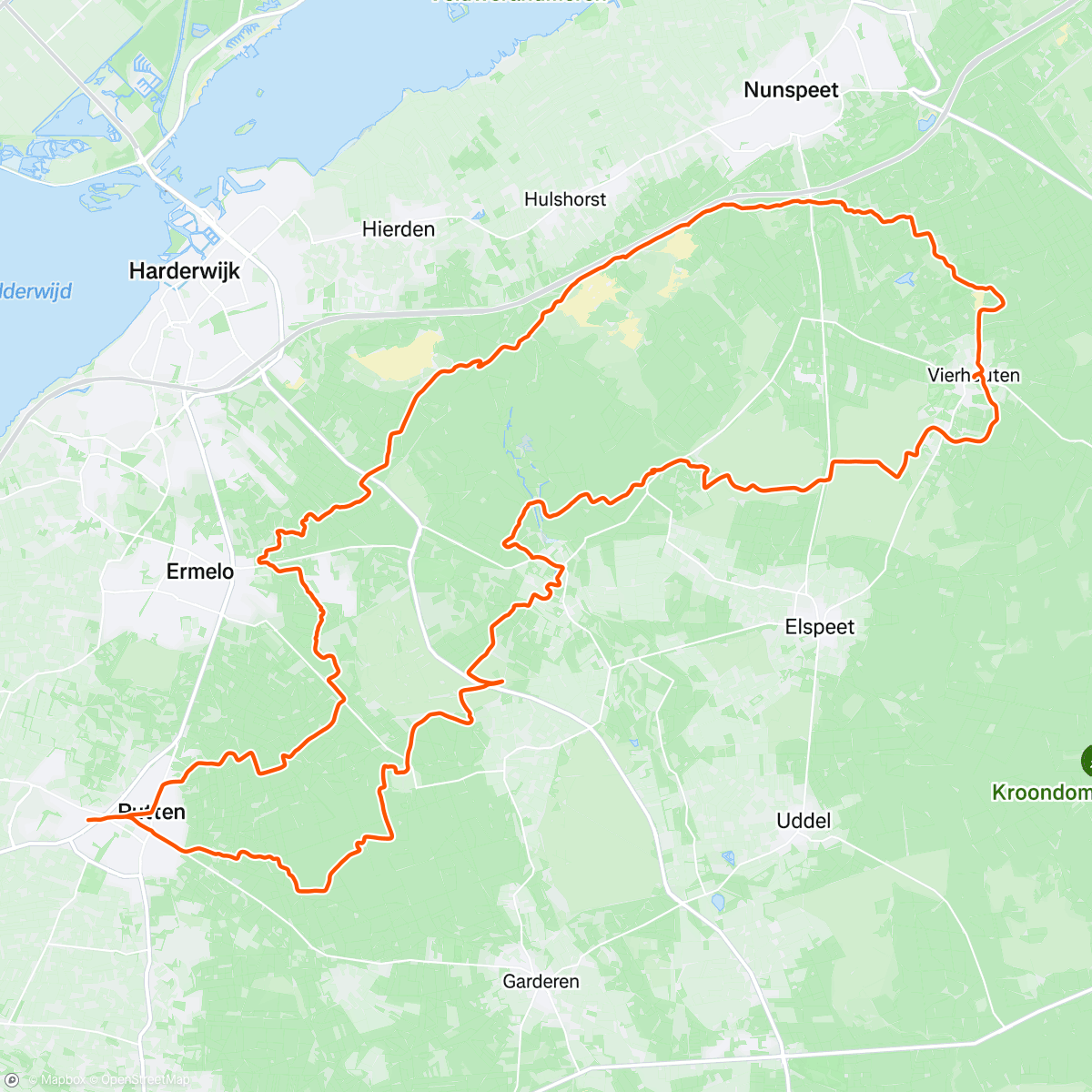 Mapa da atividade, Rondje vierhouten met stop bij de vossenberg(altijd lekker)