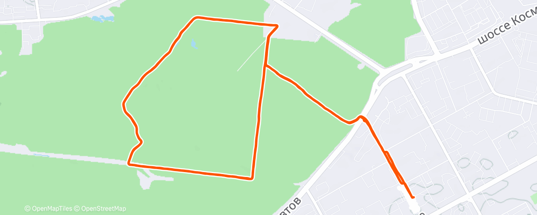 Map of the activity, Afternoon Run