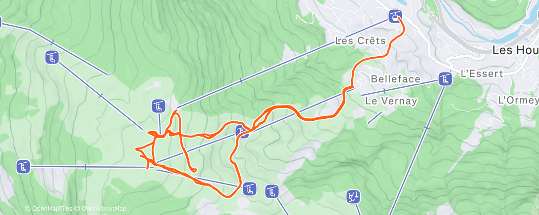Map of the activity, Morning Backcountry Ski