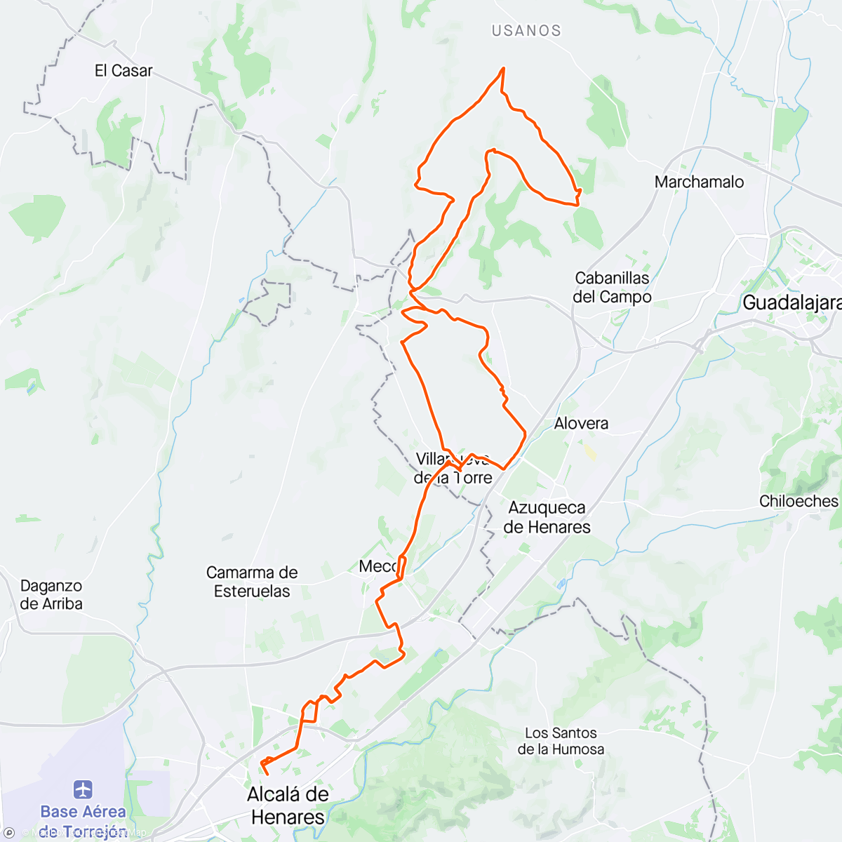 Map of the activity, La Cabra 24