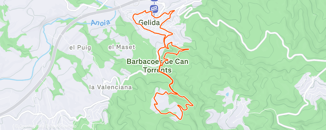 Map of the activity, Night Run