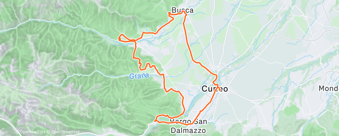 Map of the activity, Bici