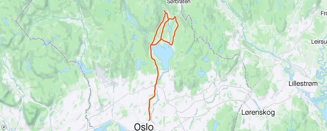 Map of the activity, Gørrkailt med fire grada, regn og sludd oppi dal1