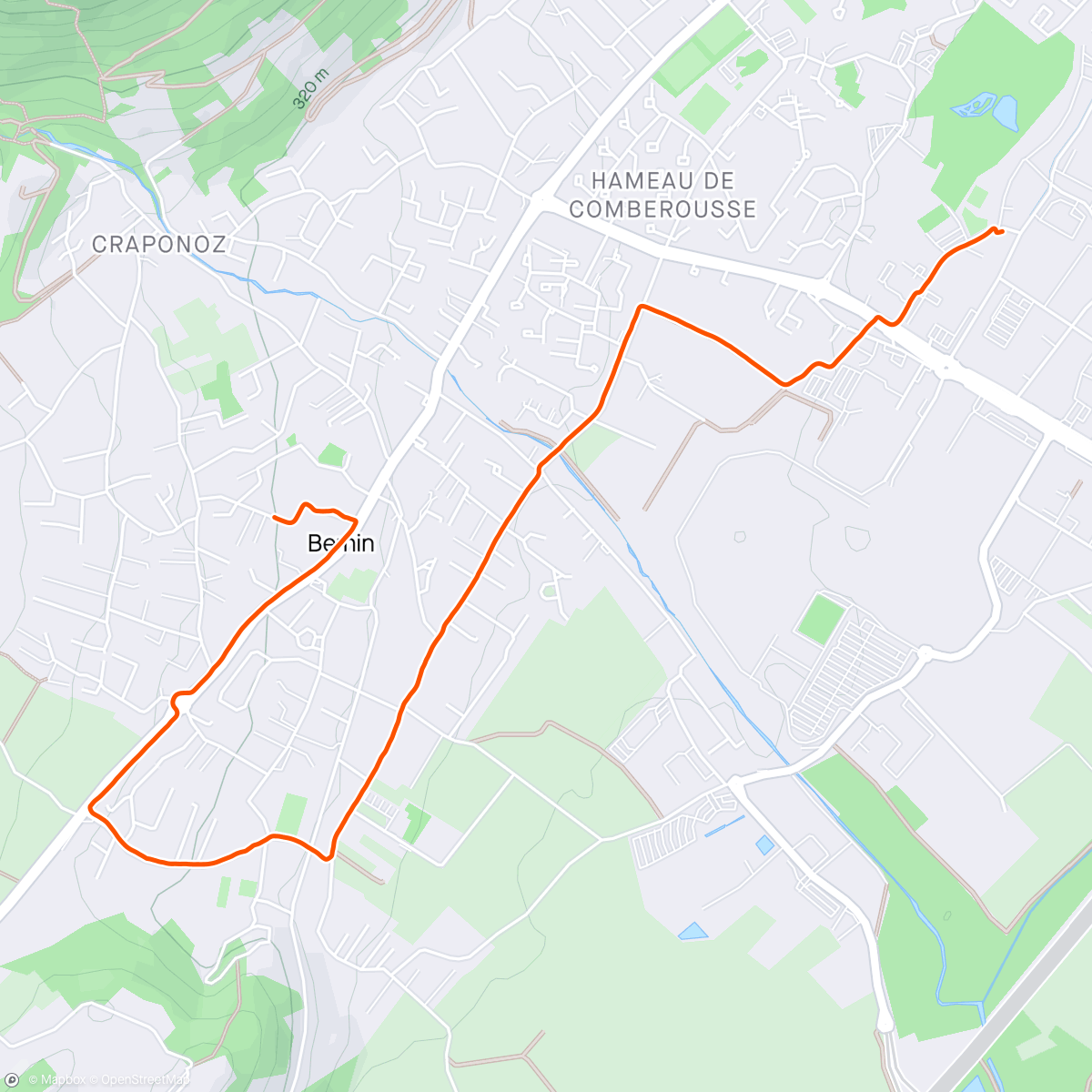 Map of the activity, Course Bernin-Crolles