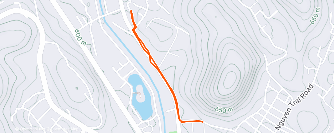 Map of the activity, Afternoon Run