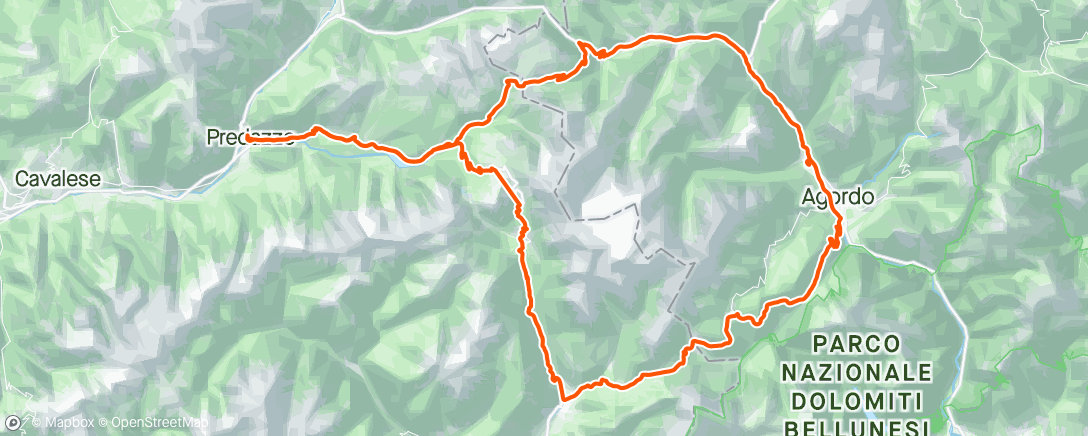 Map of the activity, Iitalie-passo rolle,passo valle