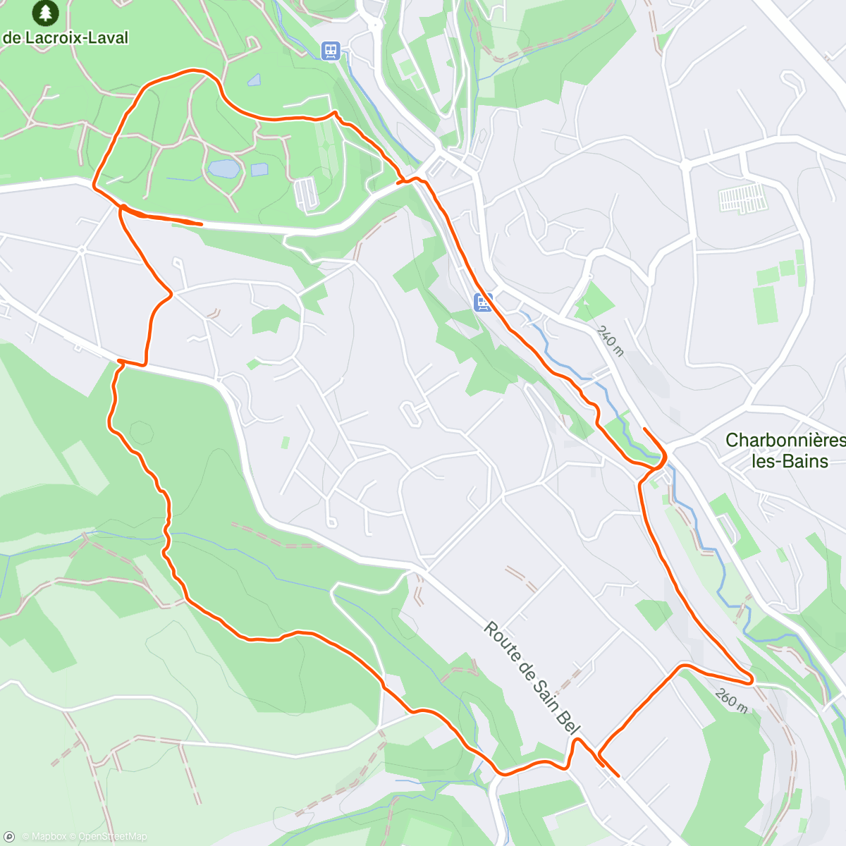 Map of the activity, muddy run in in the dark