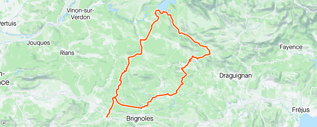 Map of the activity, Tourves, Tourtour, Vérignon, Lac de Sainte Croix