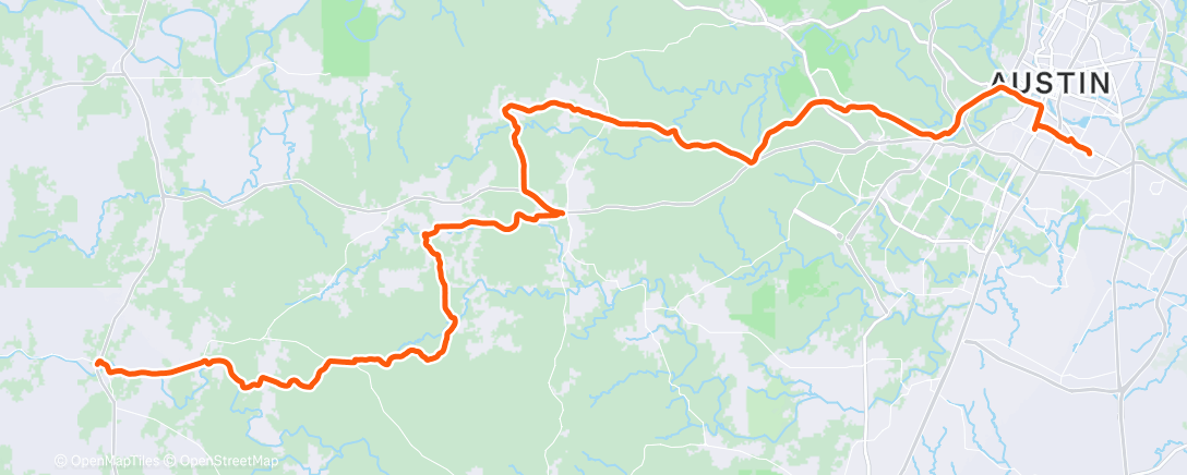 Карта физической активности (Dave’s Hill Country Tour - Day 01)