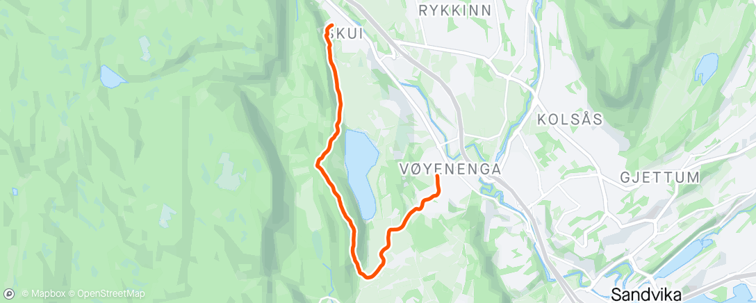 Map of the activity, Hjem fra dugnad med Willy🏃😎🌞