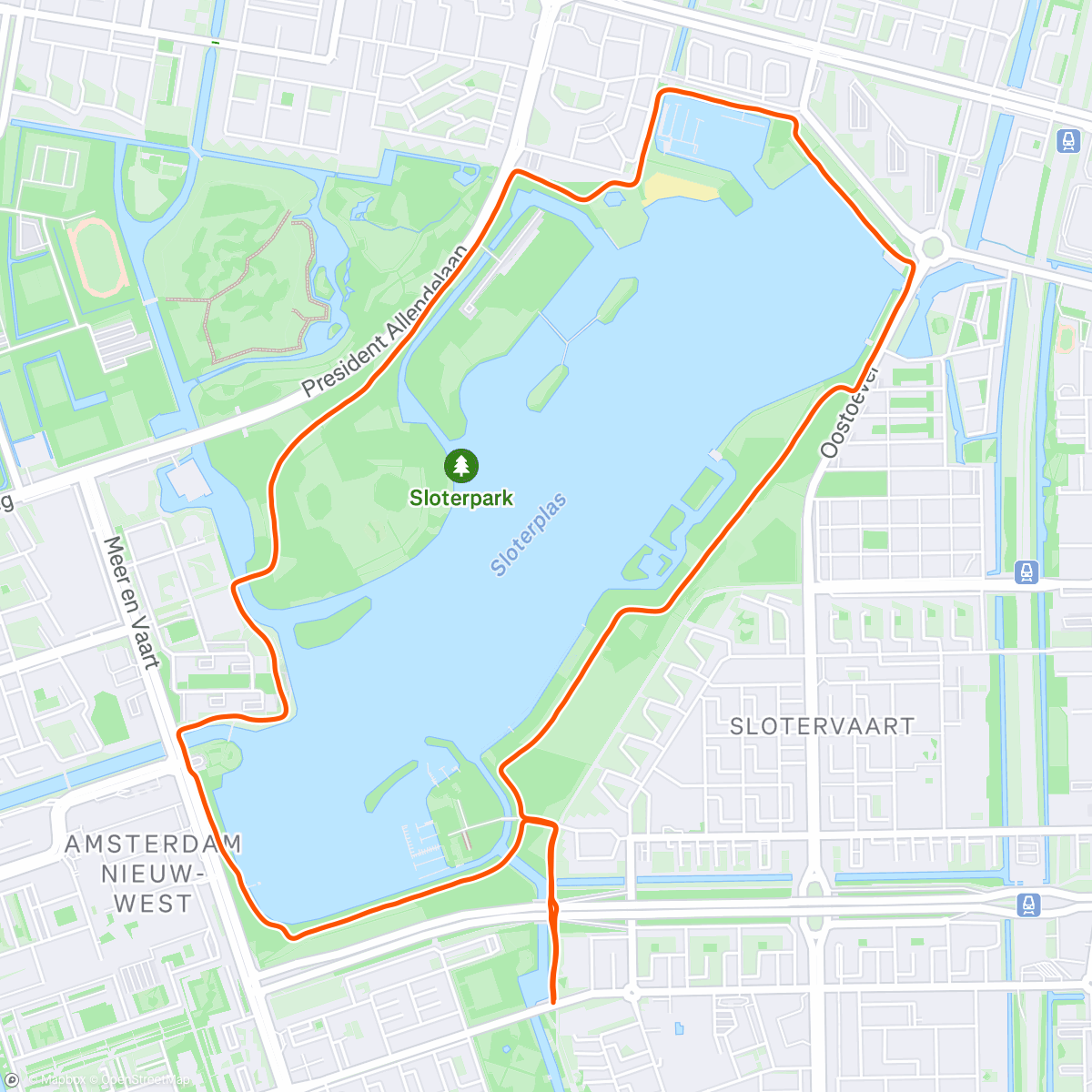 Map of the activity, Easy Run met paar kleine sprintjes