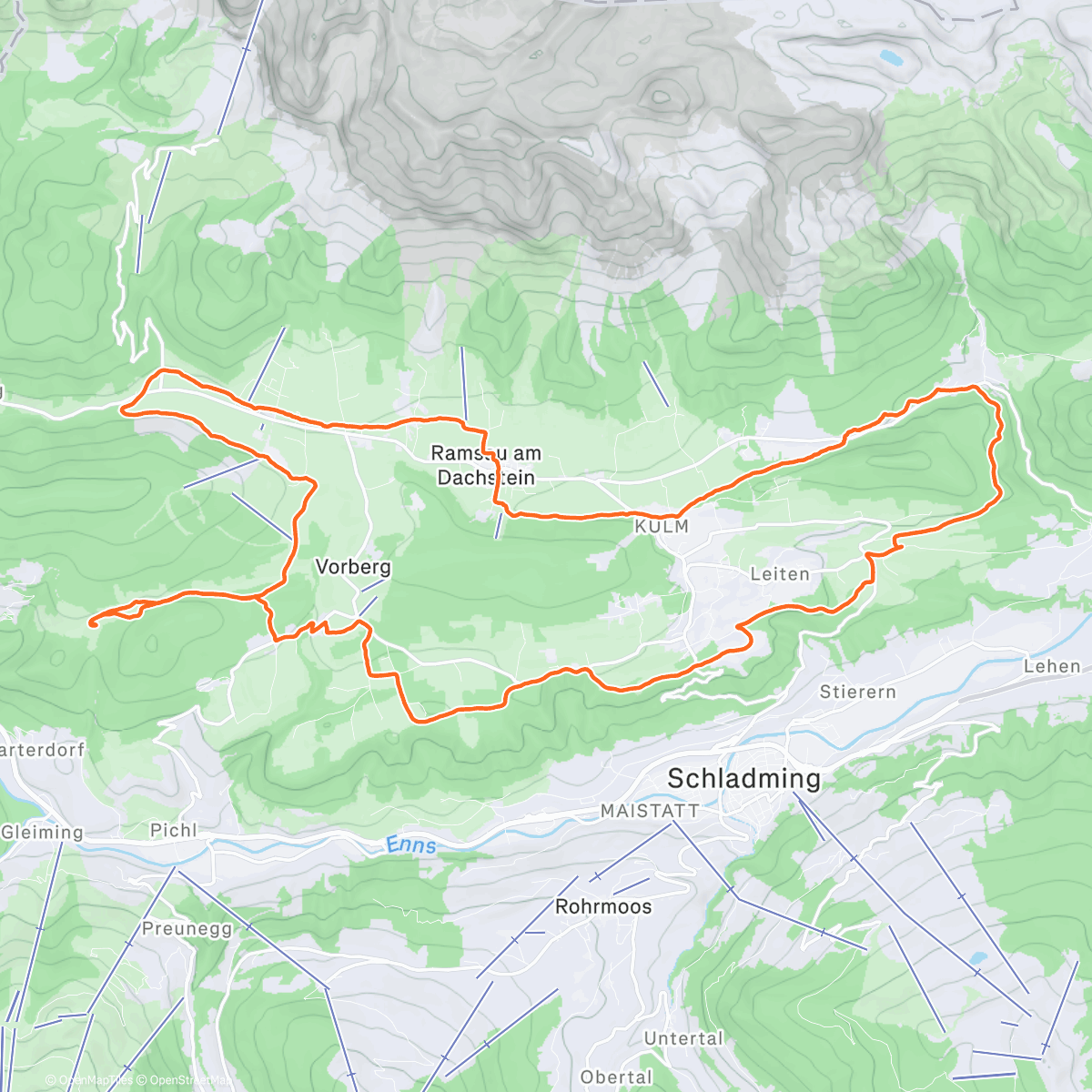Map of the activity, Ramsau Runde