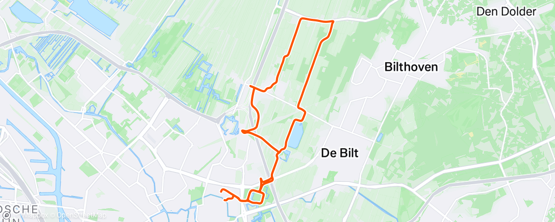 Map of the activity, Afternoon Run