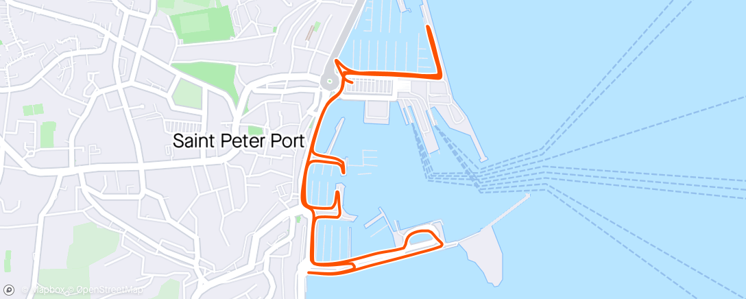 Map of the activity, Pier run with Brett