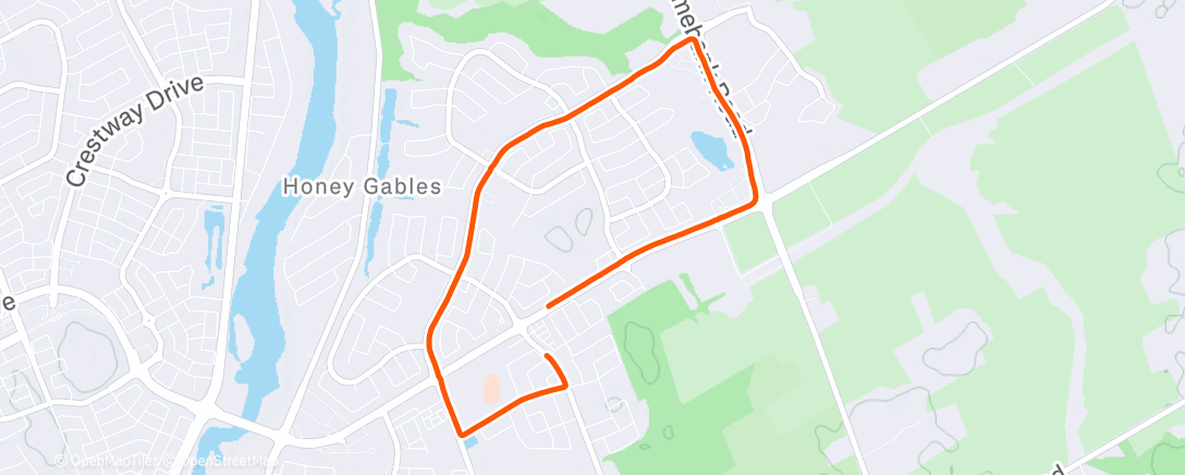 Map of the activity, Afternoon Run
