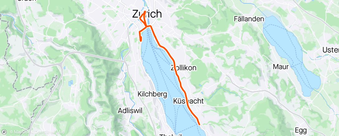 Map of the activity, Zürich Halbmarathon