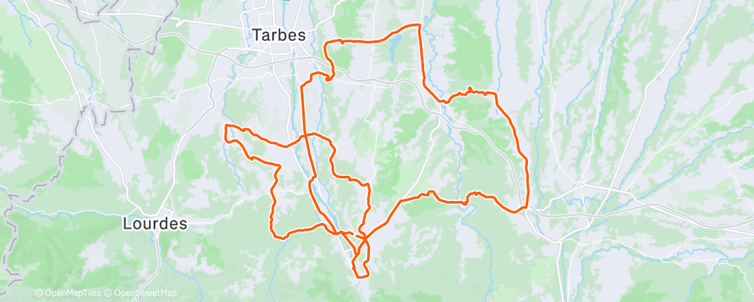 Map of the activity, Sortie vélo le midi