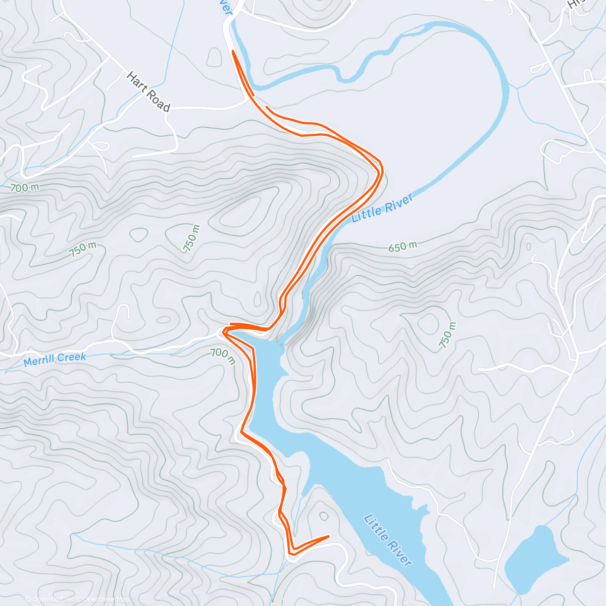 Map of the activity, Afternoon Run