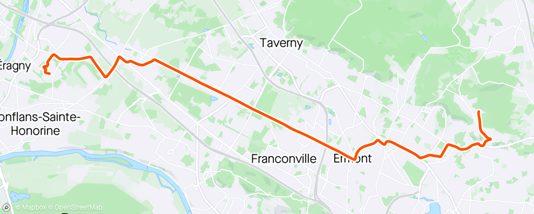 Map of the activity, Vélo taf du mercredi : montée assis sur la selle